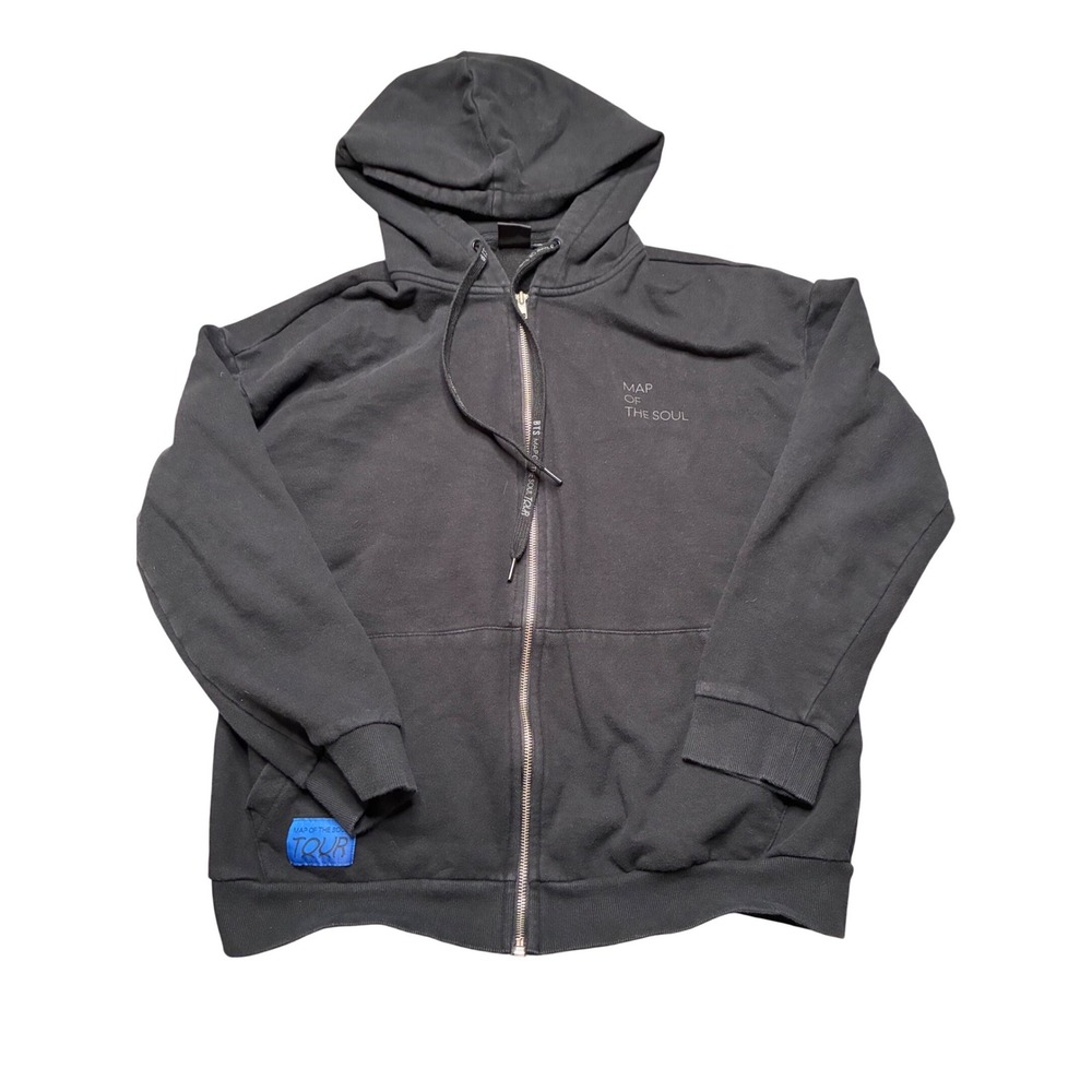 BTS Map of the Soul Tour Black Zip Up Hoodie Merch‎ Size L army